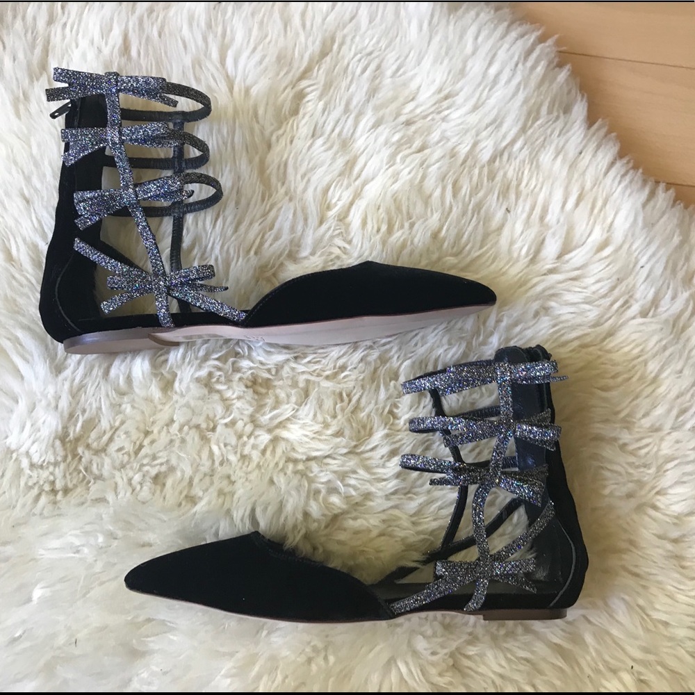 Brand New! J Crew Black Velvet Bow Flat